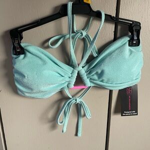 Aqua Halter Bikini Top